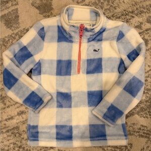 Vineyard Vines Blue and White Plaid Kids Pullover